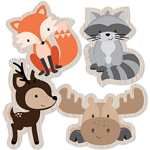 0842576114237 - WOODLAND CREATURES - ANIMAL SHAPED DECORATIONS DIY BABY SHOWER OR BIRTHDAY PARTY ESSENTIALS - SET OF 20