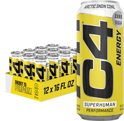 0842595118865 - CELLUCOR C4 CARBONATED ZERO SUGAR ENERGY PRE WORKOUT DRINK + BETA ALANINE, (NEW) SPARKLING ARCTIC SNOW CONE, 16 FL OZ, PACK OF 12