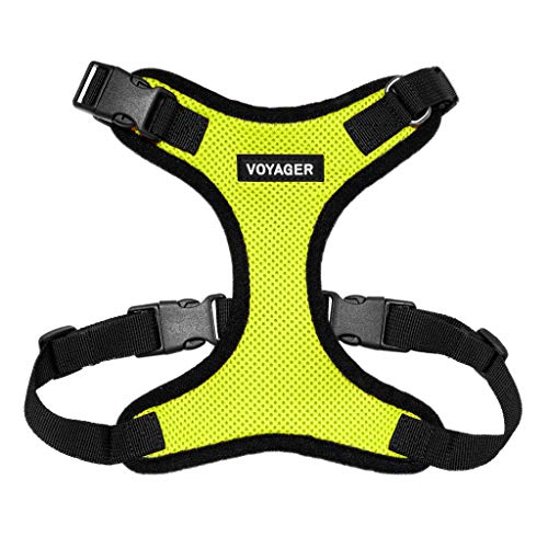 0842637108847 - VOYAGER STEP-IN LOCK PET HARNESS – ALL WEATHER MESH, ADJUSTABLE STEP IN HARNESS FOR CATS AND DOGS BY BEST PET SUPPLIES - LIME GREEN BASE, XS (CHEST: 11-16 FIT CATS)