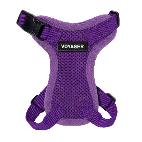 0842637109097 - VOYAGER STEP-IN LOCK PET HARNESS – ALL WEATHER MESH, ADJUSTABLE STEP IN HARNESS FOR CATS AND DOGS BY BEST PET SUPPLIES - PURPLE (MATCHING TRIM), XXXS (CHEST: 9-13” FIT CATS)