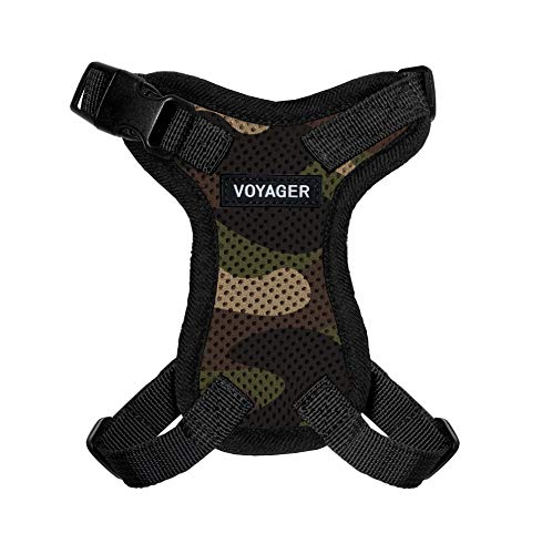 0842637110703 - VOYAGER STEP-IN LOCK PET HARNESS – ALL WEATHER MESH, ADJUSTABLE STEP IN HARNESS FOR CATS AND DOGS BY BEST PET SUPPLIES - ARMY BASE, L (CHEST: 19-30)