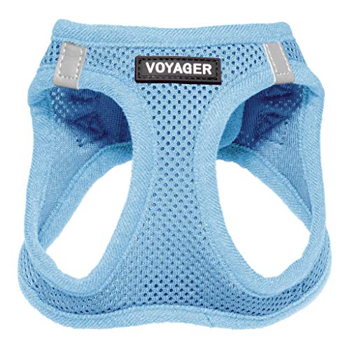 0842637111847 - VOYAGER STEP-IN AIR DOG HARNESS - ALL WEATHER MESH, STEP IN VEST HARNESS FOR SMALL AND MEDIUM DOGS BY BEST PET SUPPLIES - BABY BLUE (MATCHING TRIM), M (CHEST: 16-18”)