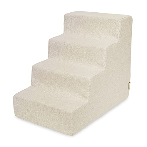0842637112196 - BEST PET SUPPLIES USA MADE PET STEPS/STAIRS WITH CERTIPUR-US CERTIFIED FOAM FOR DOGS & CATS 4-STEP (H: 18)