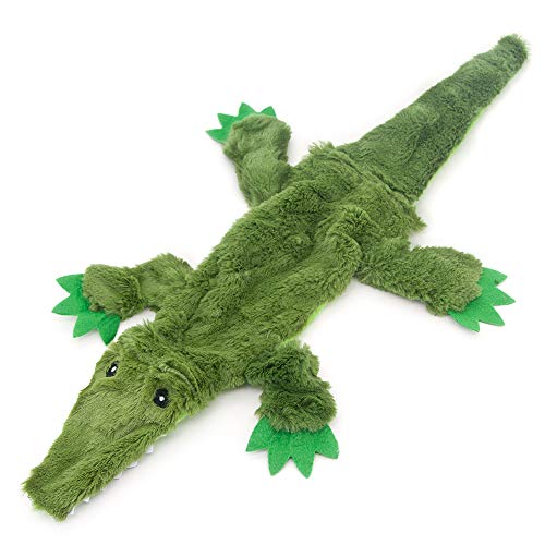 0842637112301 - 2-IN-1 FUN SKIN STUFFLESS DOG SQUEAKY TOY BY BEST PET SUPPLIES - ALLIGATOR, LARGE