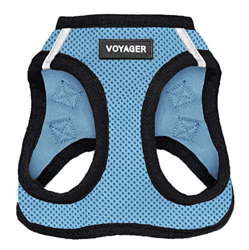 0842637121990 - VOYAGER STEP-IN AIR DOG HARNESS - ALL WEATHER MESH STEP IN VEST HARNESS FOR SMALL AND MEDIUM DOGS BY BEST PET SUPPLIES - BABY BLUE BASE, MEDIUM