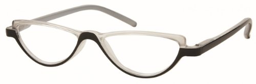 0842749100265 - SOLO UNISEX READING GLASSES R7077-C3 CLEAR/BLACK FRAME, CLEAR POWERED LENS