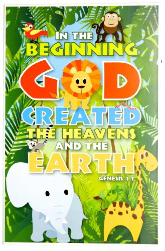 0842751095016 - IN THE BEGINNING GOD CREATED THE HEAVENS AND THE EARTH JUNGLE WALL ART
