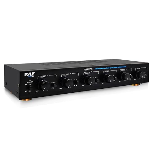 0842893170558 - PYLE 6-ZONE CHANNEL SPEAKER SELECTOR - PREMIUM SWITCH BOX HUB DISTRIBUTION SYSTEM WITH INDIVIDUAL VOLUME CONTROL FOR MULTI-CHANNEL AMPLIFIER POWER, CONTROLS UP TO 6 PAIRS OF INDOOR OR OUTDOOR SPEAKERS