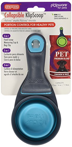 0084297307271 - DEXAS 1/2 CUP POPWARE FOR PETS COLLAPSIBLE KLIPSCOOP, GRAY/BLUE