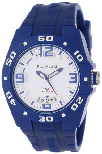 8431283128198 - VICEROY WOMEN'S 432834-35 REAL MADRID SPORTS BLUE RUBBER DATE WATCH