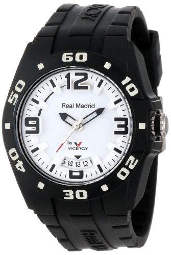 8431283128204 - VICEROY WOMEN'S 432834-55 REAL MADRID SPORTS BLACK RUBBER DATE WATCH