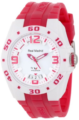 8431283128211 - VICEROY WOMEN'S 432834-75 REAL MADRID SPORTS MAGENTA RUBBER DATE WATCH