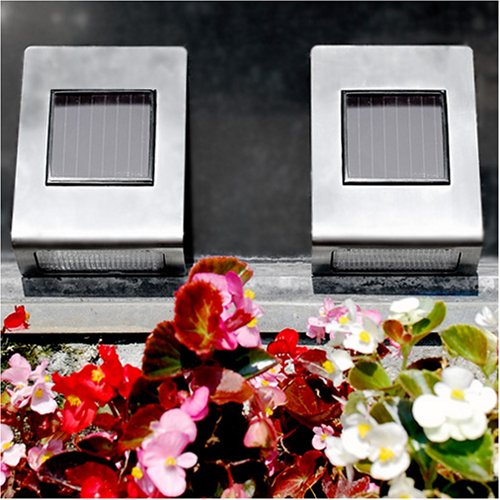 0084331457740 - CE CERTIFIED ULTRA BRIGHT STAINLESS STEEL WALL MOUNTED SOLAR PATH LIGHT - 2 PACK