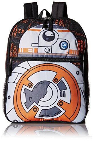 0843340131849 - STAR WARS BIG BOYS DISNEY BB-8 SOUND AND LIGHTS MULTI COMPARTMENT 16 INCH BACKPACK, BLACK, ONE SIZE
