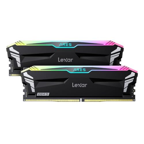 0843367132096 - LEXAR ARES RGB 32GB (2X16GB) DDR5 RAM 6000MT/S CL30 DESKTOP MEMORY - AMD EXPO AND INTEL XMP 3.0 (BLACK) LD5BU016G-R6000GDLA