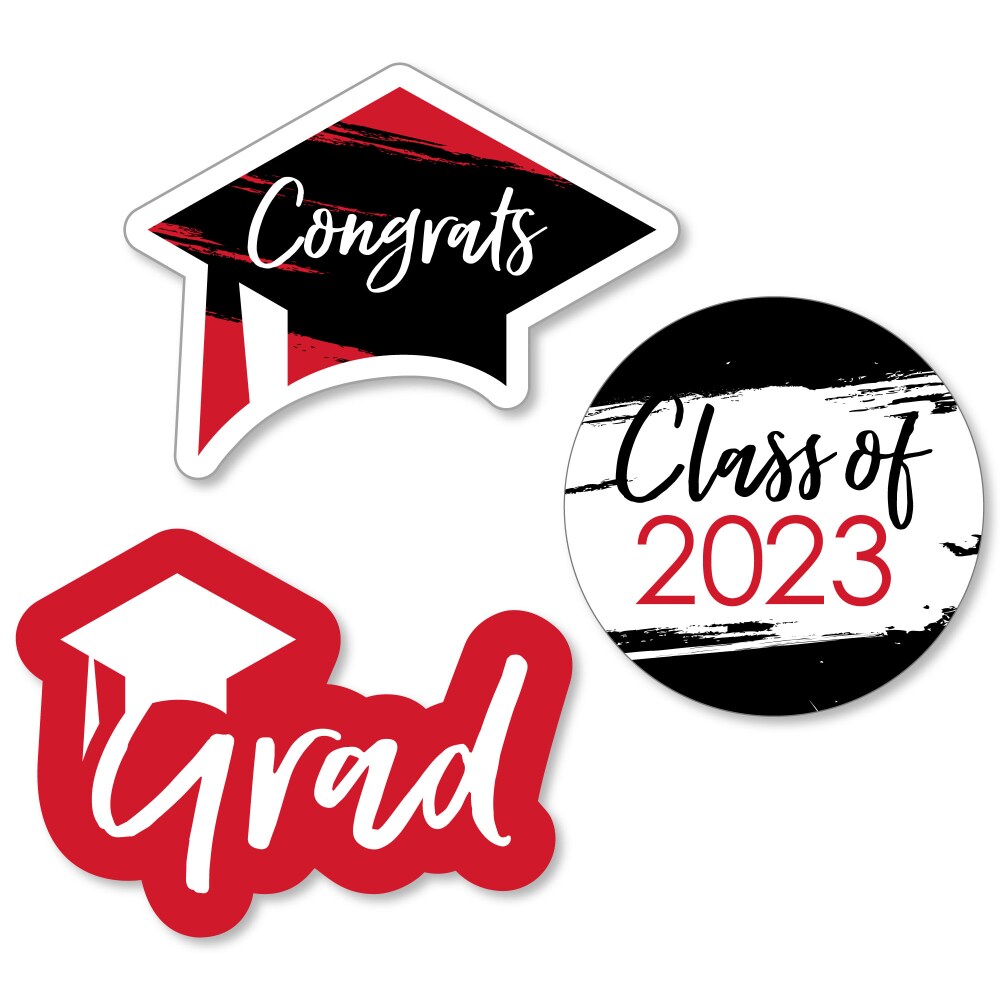 0084339411676 - BIG DOT OF HAPPINESS RED GRAD BEST IS YET TO COME - DIY SHAPED 2023 GRAD PARTY CUT-OUTS 24 CT
