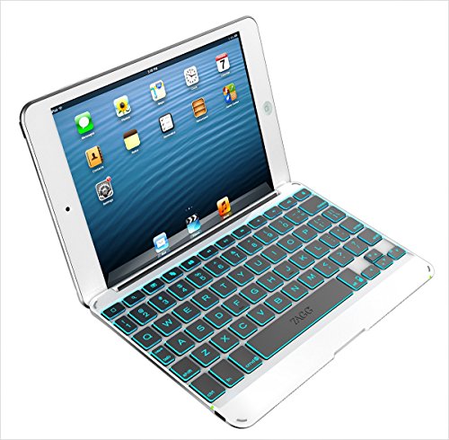0843404096367 - ZAGG COVER CASE WITH BACKLIT BLUETOOTH KEYBOARD FOR APPLE IPAD MINI-WHITE