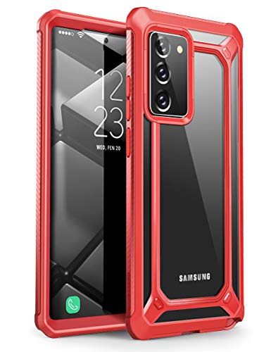 0843439132405 - SUPCASE UNICORN BEETLE EXO SERIES CASE FOR GALAXY NOTE 20 (2020 RELEASE), PREMIUM HYBRID PROTECTIVE CLEAR BUMPER CASE WITHOUT BUILT-IN SCREEN PROTECTOR (RED)