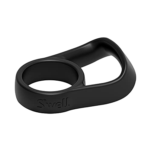 0843461109321 - SWELL BOTTLE HANDLE, ONYX - ON THE GO ACCESSORY FOR YOUR S’WELL WATER BOTTLE - INNOVATIVE DESIGN AND FLEXIBLE GRIP CRAFTED FROM BPA-FREE SOFT SILICONE