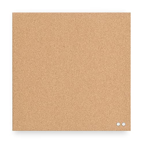 0843463148304 - U BRANDS FRAMELESS SQUARE CORK BULLETIN BOARD, OFFICE SUPPLIES, 14” X 14”, NATURAL, WITH PUSH PINS, 1 COUNT