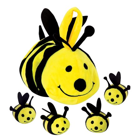 0084358052447 - ETNA PLUSH BUZZING BEES TOY - CUTE SOFT MOMMY BEE CARRIER HOLDS 4 BABY BEE DOLLS, SQUEEZE ACTIVATED SOUNDS