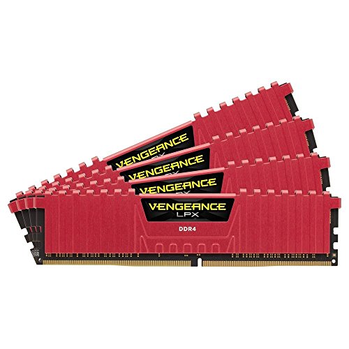0843591058209 - CORSAIR VENGEANCE LPX 16GB (4X4GB) DDR4 DRAM 3200MHZ (PC4-25600) C16 MEMORY KIT - RED (CMK16GX4M4B3200C16R)