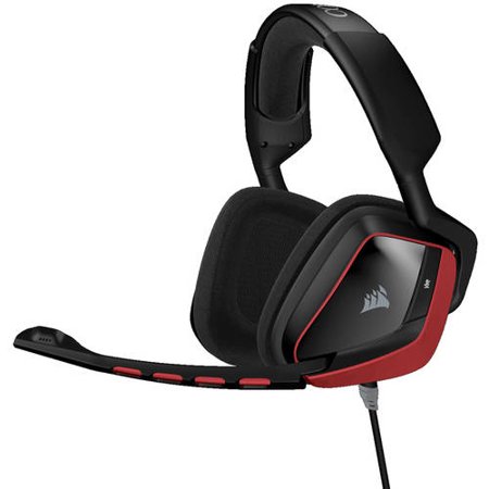 0843591070850 - CORSAIR VOID SURROUND HYBRID STEREO GAMING HEADSET WITH DOLBY 7.1 USB ADAPTER, RED (CA-9011144-NA)