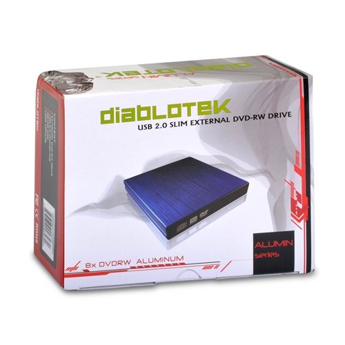0843636003270 - DIABLOTEK USB 2.0 SLIM EXTERNAL DVD-RW DRIVE EXDVABU (BLUE)