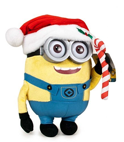8436561260126 - MINIONS PACK 3 MINIONS XMAS WITH RED HAD SANTA CLAUS 11 -28CM- (KEVIN, BOB AND STUART) - PLUSH TOY STIC EYES SOFT TOY - SPECIAL CHRISTMAS MINIONS - DESPICABLE ME