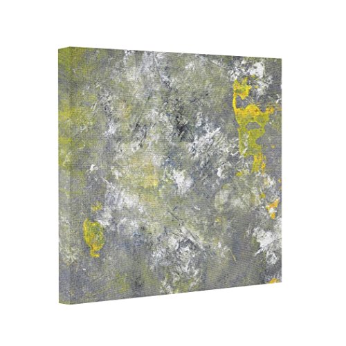 8437192036968 - CAROLOR GALLERY WRAPPED CANVAS 'SPLISH SPLASH' GREY AND YELLOW ABSTRACT ART FRAMED CANVAS ART