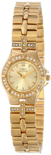 0843836001342 - INVICTA WOMEN'S 0134 WILDFLOWER COLLECTION 18K GOLD-PLATED CRYSTAL ACCENTED WATCH