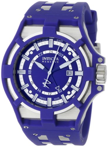 0843836006262 - INVICTA MEN'S 0626 RESERVE COLLECTION AKULA GMT BLUE DIAL BLUE POLYURETHANE WATCH