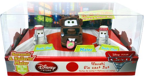 0843852045917 - DISNEY / PIXAR CARS 2 MOVIE EXCLUSIVE 148 DIE CAST CAR 3PACK WASABI SCREAMIN HOLLERIN MATER WITH 2X SUSHI CHEFS