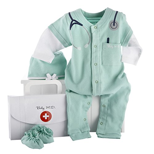 0843905022117 - BABY ASPEN, BABY M.D. THREE-PIECE LAYETTE SET IN DOCTOR'S BAG GIFT BOX, 0-6 MONTHS