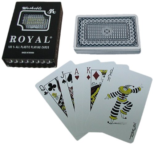 0844296026401 - ONE BLUE DECK- ROYAL PLASTIC PLAYING CARDS W/STAR PATTERN