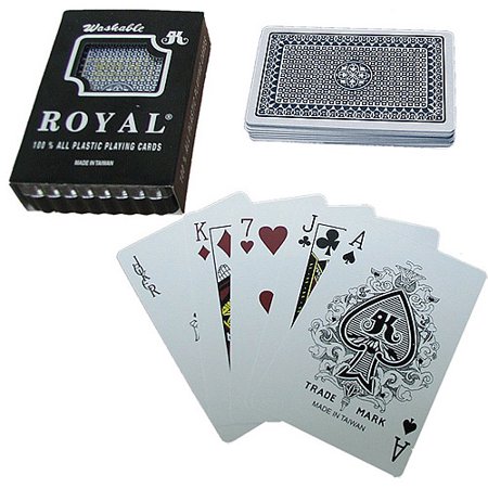 0844296045303 - ONE DECK ROYAL PLASTIC PLAYING CARDS WITH STAR PATTERN BLUE