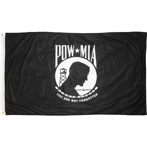 0844560010501 - US FLAG STORE DOUBLE SIDED SUPER KNIT POLYESTER POW MIA FLAG, 3 BY 5-FEET