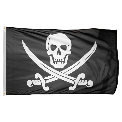 0844560010990 - US FLAG STORE PRINTED POLYESTER PIRATE JACK RACKHAM FLAG, 3 BY 5-FEET