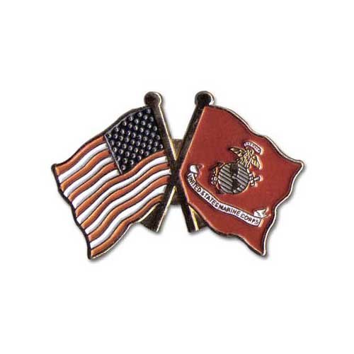 0844560011126 - US FLAG STORE US AND MARINE FLAG LAPEL PIN