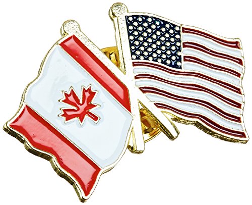0844560011843 - US FLAG STORE CANADA FLAG - LEFT - AND USA FLAG - RIGHT - LAPEL PIN