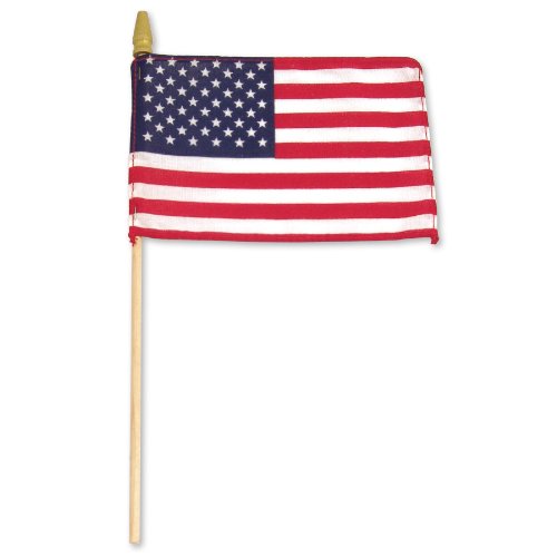 0844560012567 - US FLAG STORE US WOOD STICK WITH STANDARD SPEAR TIP FLAG, 8 BY 12-INCH