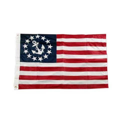 0844560013106 - US FLAG STORE U.S. YACHT - ANCHOR - FLAG 2FT X 3FT SUPERKNIT POLYESTER - DOUBLE SIDED