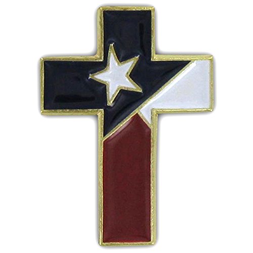 0844560052471 - US FLAG STORE CHRISTIAN CROSS SPECIAL DESIGN PIN WITH TEXAS FLAG