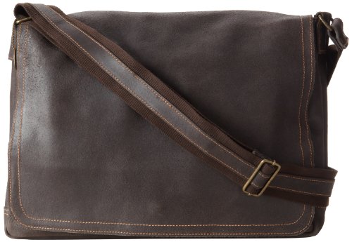 0844739024124 - DAVID KING & CO. LEATHER FULL FLAP LAPTOP MESSENGER L DISTRESSED, CAFE, ONE SIZE