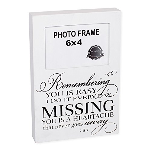0844796050654 - REMEMBERING YOU IS EASY 4 X 6 BLACK AND WHITE PICTURE FRAME PLAQUE