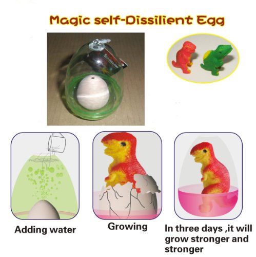 0084487302185 - MAGIC SELF-DISSILIENT DINOSAUR EGG . WHITE, WITH HATCHERY DOME KIT READY TO HATCH A NEW BORN BABY DINOSAUR.