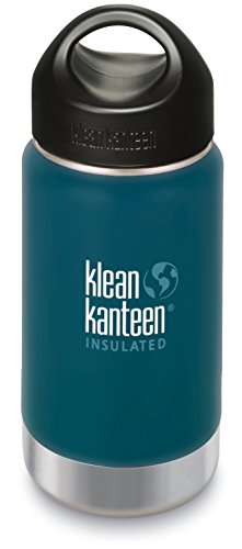 0845070786115 - KLEAN KANTEEN WIDE MOUTH 12 OUNCE INSULATED STAINLESS STEEL BOTTLE WITH LEAKPROOF LOOP CAP - NEPTUNE BLUE