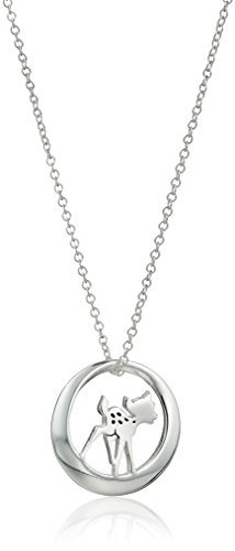 0845105200715 - DISNEY STERLING SILVER OPEN CIRCLE WITH BAMBI PENDANT NECKLACE, 18