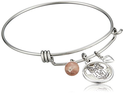 0845105212725 - DISNEY STAINLESS STEEL CATCH BANGLE WITH SILVER PLATED MINNIE MOUSE LOVE AND KI