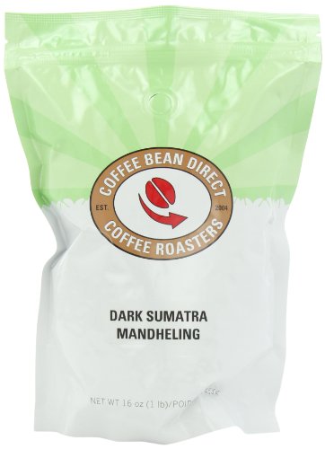 0845183000108 - COFFEE BEAN DIRECT DARK SUMATRA MANDHELING, WHOLE BEAN COFFEE, 16-OUNCE BAGS (PACK OF 3)
